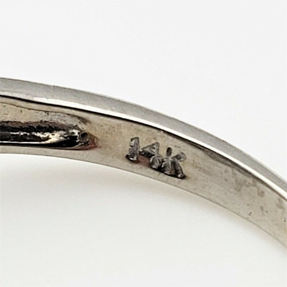 Vintage 14 Karat White Gold Sapphire and Diamond Ring Size 7.25 #8449 - Picture 7 of 9